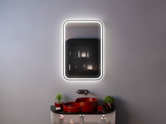 Зеркало с подсветкой в тонкой раме Maison Plus 1200х600 тип рамы МДФ золото, арт. MaisonPlus12060