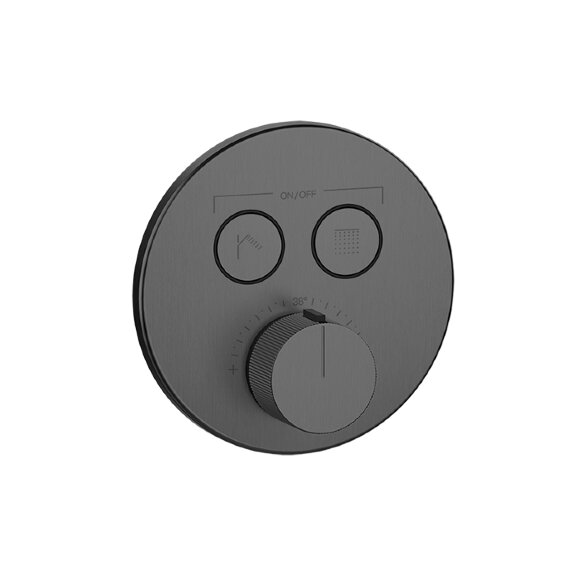 Comfort Смеситель для душа, встраиваемый, термостатический, с 2 запорными кнопками, Hi-Fi Gessi цвет: Black Metal PVD - 38713#706