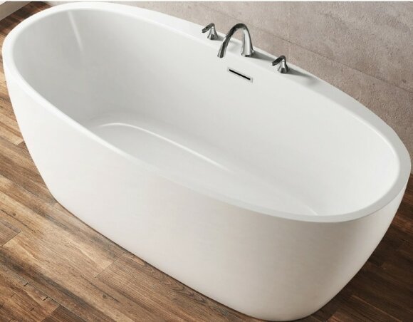 BelBagno Акриловая ванна 150x80, отдельностоящая, овальная, белая, арт. BB404-1500-800