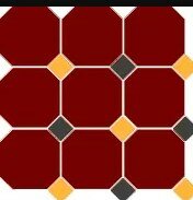 Керамогранит Top Cer Victorian Designs 4420 OCT21+14-B Brick Red OCTAGON 20/Ochre Yellow 21 + Black 14 Dots 30x30 цвет: красный, арт. OCT20 DOT21/14-B