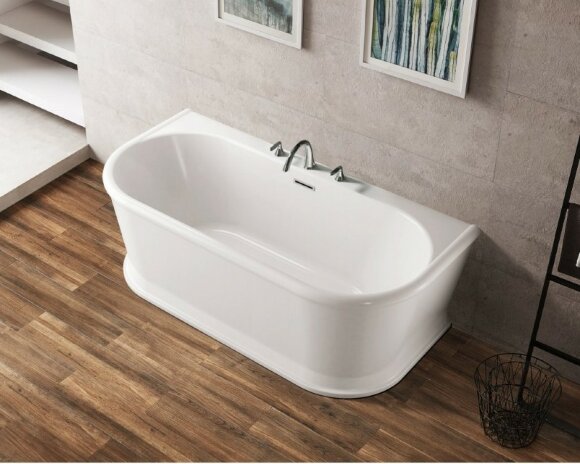 BelBagno Акриловая ванна 170x80, пристенная, овальная, белая, арт. BB408-1700-800
