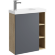 AQWELLA Alba Подвесная тумба 60 см левая с одной дверью и открытыми полочками, цвет: корпус - дуб давос, фасад - серый матовый - ALB0106LDD+ALB0706GRМ