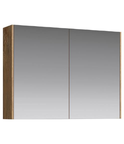 AQWELLA Mobi Зеркальный шкаф 80 см с двумя дверьми на петлях с доводчиком. Цвет дуб балтийский - MOB0408+MOB0717DB