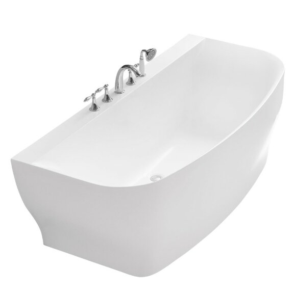 BelBagno Акриловая ванна без перелива 165x78, пристенная, прямоугольная, белая, арт. BB74-1650-W0